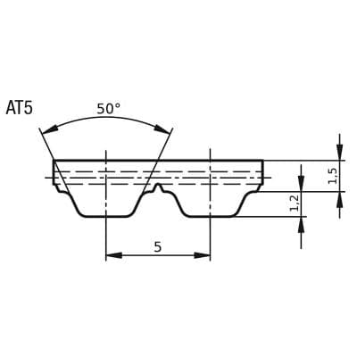 Кабели Ремень зубчатый AT5/500 Graf Кабели Ремень зубчатый AT5/500 Graf